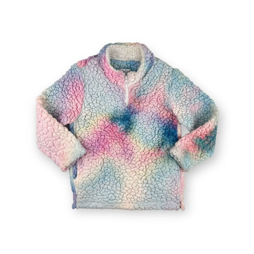 Coffee Shop Rainbow Sherpa Pullover
